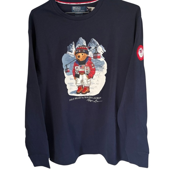 Polo Ralph Lauren Men’s 2026 Team USA POLO Bear L/S T Shirt Size Large NWT - Picture 2 of 6